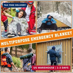 6 Pack Emergency Blankets – Mylar Thermal Space Blankets for Survival and Protec