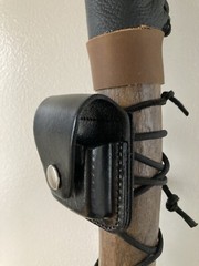 Survival Hiking Staff With Fire steel Leather Pouch And Compass