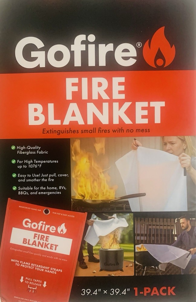 Gofire Fire Blanket 39.4” x 39.4” – Fiberglass Fire Safety Blanket