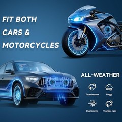 Car Horn Supertone Horn 12V Motorcycle Horns Loud Horns for Car, High cyan