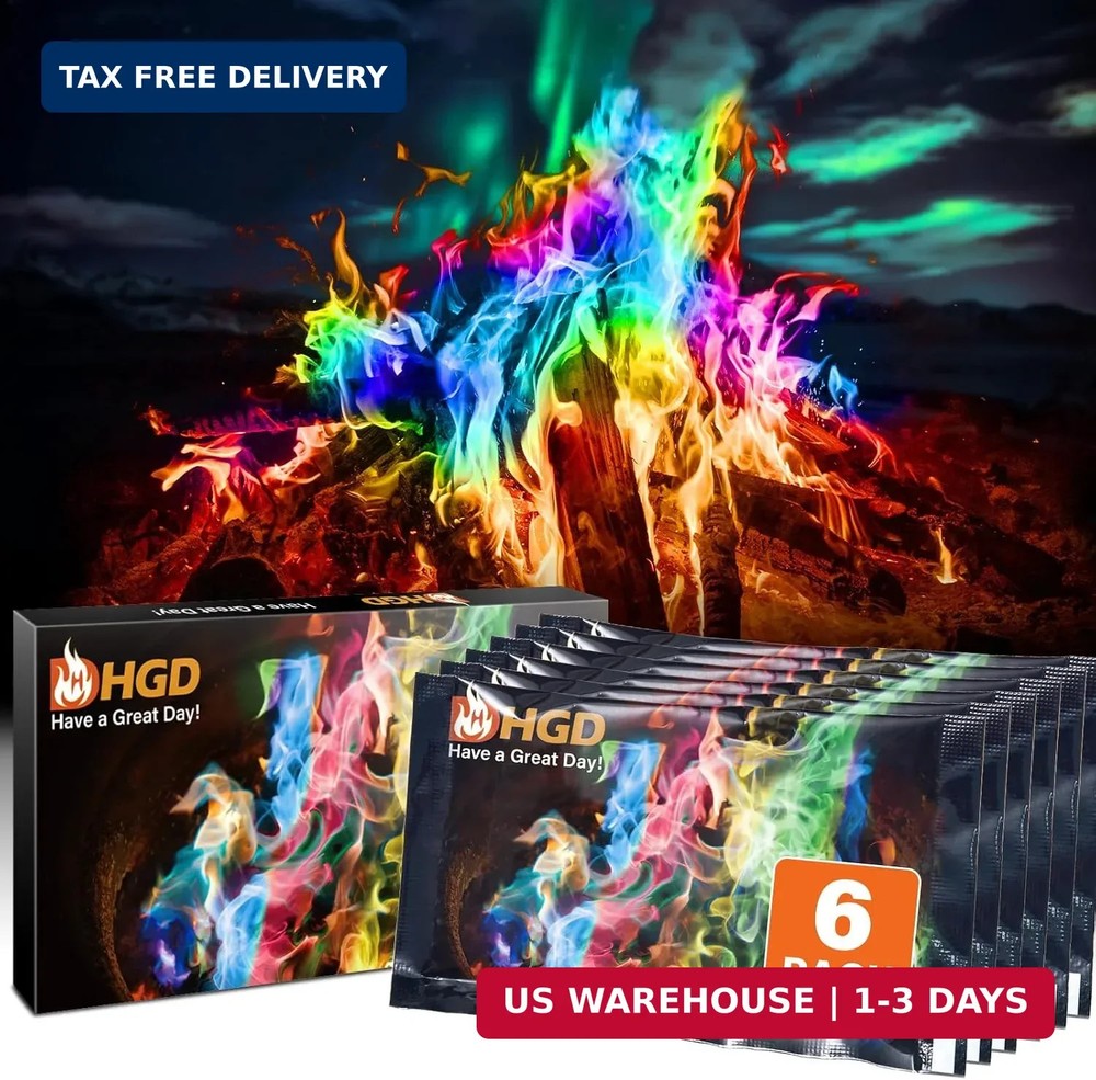 HGD (6 Pack) Magic Campfire Fire Color Changing Packets for Fire Pit, Indoor/Out