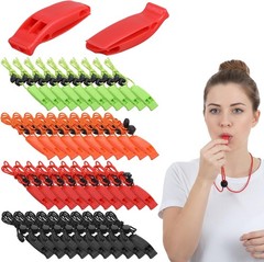 40 PCS Whistle Emergency Bulk, 120dB Super Loud Double Tube Safety Whistle with