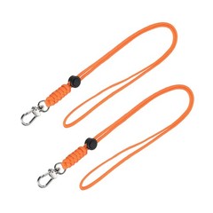 2Pcs 19″ Orange Paracord Lanyard Badge Holder Keychain Cord Necklace Cord