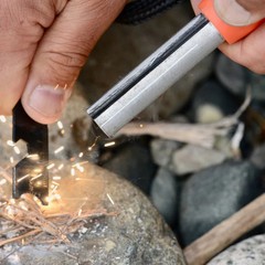 SOL Mag Striker w/ Tinder Cord Ferro Rod Fire Starter Bottle Opener for Camping