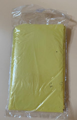 Poncho Rain Yellow Emergency Vinyl Blue Heavy Vinyl Attached Hood 1 Size 3 Lot