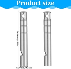 ElevateTech 2Pcs Titanium Emergency Whistle 120db Safety Whistle, Silver | with