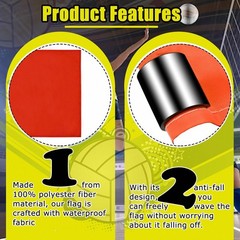 Volleyball Referee Flags Set with Whistle, Cards, and Storage Bag – 4PCS