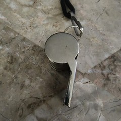 Chrome Coach Whistle with Cord Lanyard