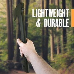 14” Stainless Steel Camping Axe for Wood Splitting with Forged Carbon Head, 20oz