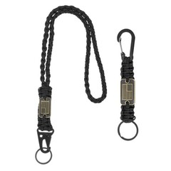 Paracord Keychain Carabiners Clip, 2Pcs& 21.7/6″ & Black