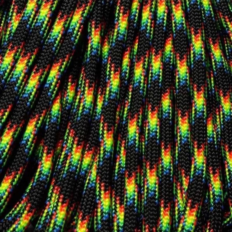 550 Paracord Galaxy (Rainbow) Made in the USA Nylon/Nylon (100 ft)