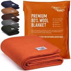 Woolly Mammoth Merino Wool Blanket – Large 66″ x 90″, 4LBS Camp Blanket | Thr…