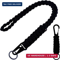 2 Pcs Heavy Duty Braided 550 Paracord Lanyard Keychain Set, Parachute Rope Neckl
