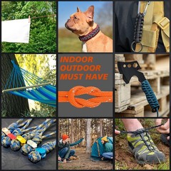 Thadavo Reflective Paracord Rope 850Ib, 50/100/200/500/1000ft 500FT, Orange