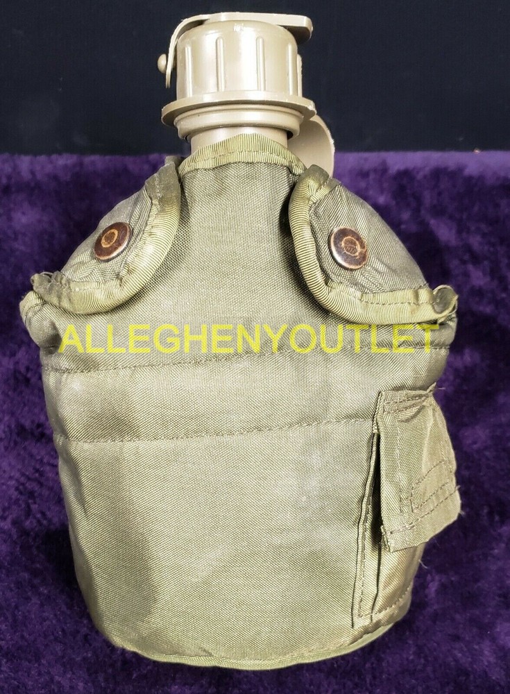 USGI US MILITARY SURPLUS 1 QUART WATER CANTEEN AND COVER – ARMY OD GREEN NICE