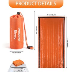 Emergency Tent with Signal Whistle, Emergency Sleeping Bag, Survival Sleeping Bag, Survival…