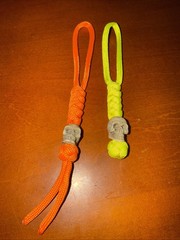 2pk Paracord Combo Knife Lanyard Neon Yellow & orange with Skull