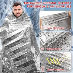 Extra Large Survival Thermal Blanket 84×63 Mylar Emergency Camping Hiking First