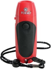 Fox 40 8040 Electronic 3 Tone Whistle with Wrist Lanyard – Red/Black – NEW