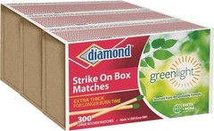 6 PACKS (300 COUNT) DIAMOND STRIKE ON BOX MATCHES FACTORY SEALED FRESH 4156998