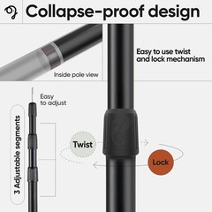 Green Elephant Camping Tarp Poles – 2ft. 9.5 in. x 8ft. 2.8 in., 2
