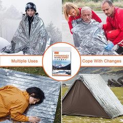 4 Pack -Large 82” X 62” Survival Emergency Mylar Thermal Blankets, Thermal Survi