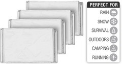 Swiss Safe Emergency Mylar Thermal Blankets 25 Pack Silver Survival