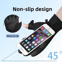 POONWEI Touch Screen Winter Gloves Waterproof Windproof Thermal Medium, Black