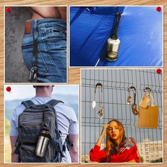 5 Pcs Paracord Keychain Carabiner Clip Braided Lanyard Water Bottle Clips Tac…