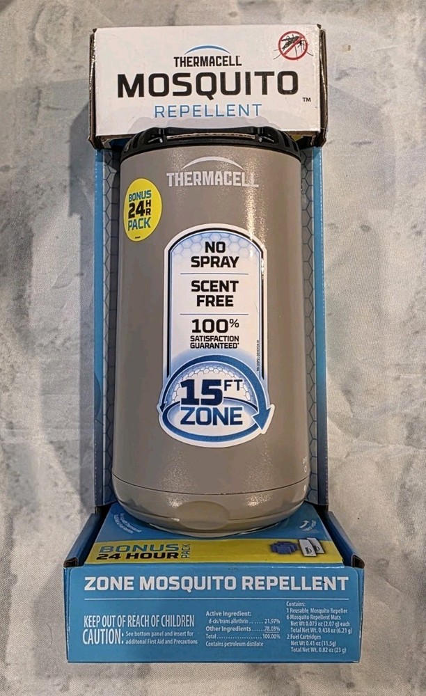 Thermacell Mosquito REPELLENT Patio Shield 15 ft ZONE NO SPRAY Refillable 12 hr.