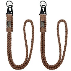 2 Pack Heavy Duty Braided Paracord Lanyard for ID Badges with USA Flag