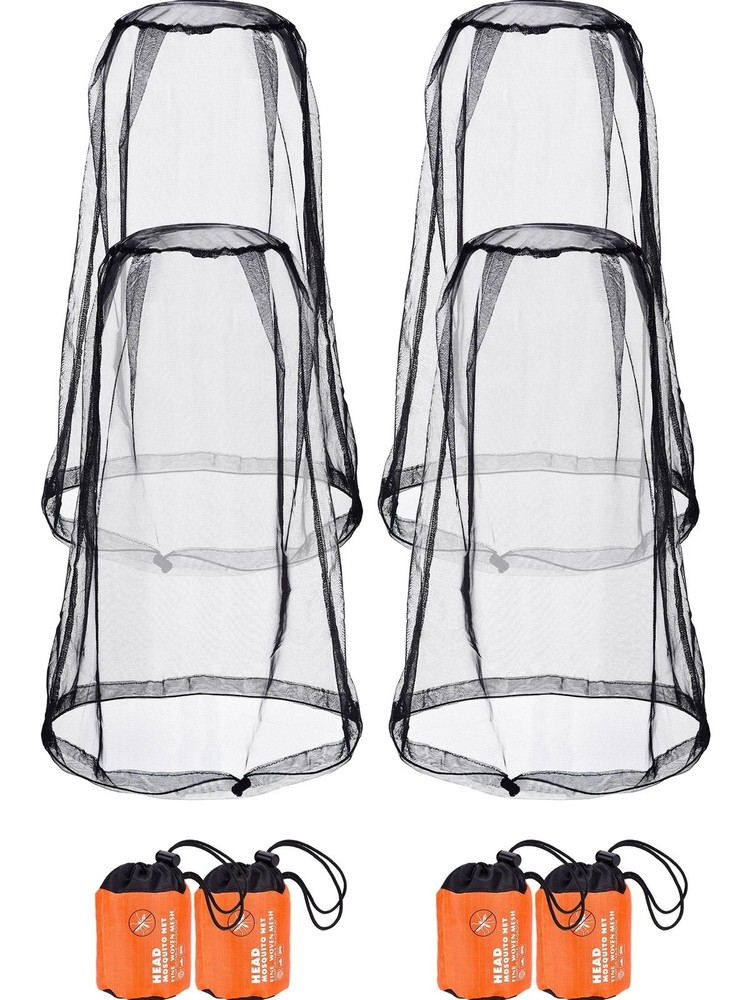 Mosquito Head Net 4 Pack – Face Mesh for Hiking, Camping, Climbing, Insect Pr…