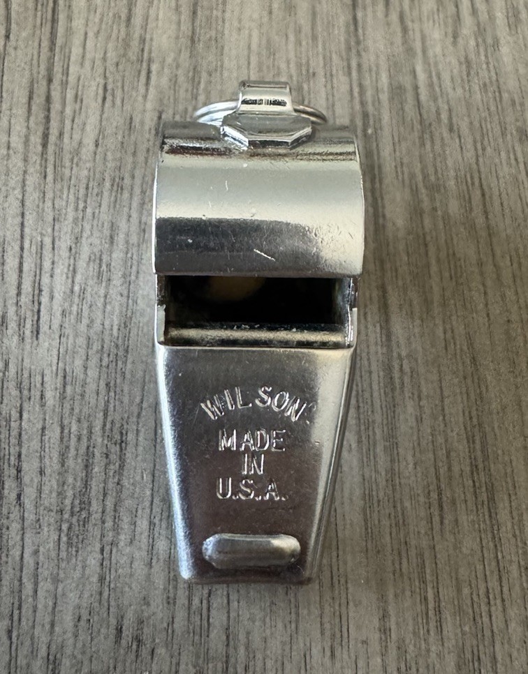 Vintage Wilson Whistle Made In The USA Coach Referee Style with Key Ring