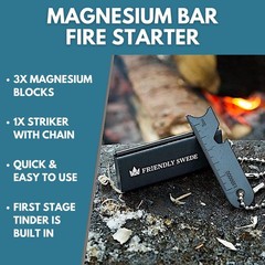 Magnesium Fire Starter Kit 3-Pack – Flint and Steel Fire Starter Survival Too…