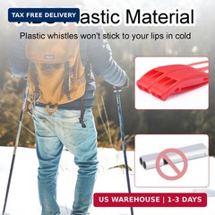 CooBigo 4Pcs Emergency Whistles, Loud Shrill Safety Whistle with Reflective Lany