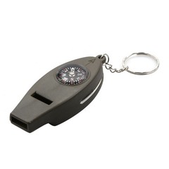4in1 Outdoor Survival Keychain Compass Thermometer Magnifier Emergency Whistle