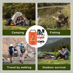 15L Bear Bags for Food Backpacking, Waterproof Bear Bag Hanging Kit, Orange