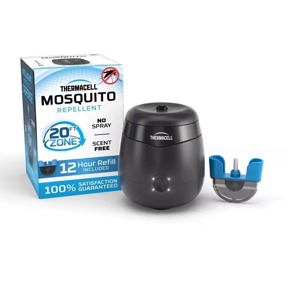 Thermacell Rechargeable Outdoor Mosquito Repeller Covers 20ft Deet Free Charcoal