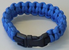 Paracord Bracelet Blue/Black Size 7.5″ – Handmade