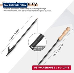 AGM Fire Poker for Fire Pit, 32″ Long Heavy Duty Campfire Poker Stick with Woode