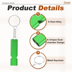 Emergency Whistle, 4 Pcs & Green – Fitting for (Outdoor Camping/Hiking)