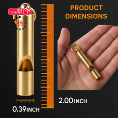 Loudest Brass Whistle — The Original 2-Inch Premium Small, Color