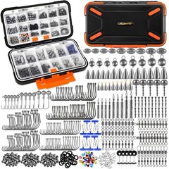 PLUSINNO 264/397pcs 7.9 x 4.3 x 2 inches, 397pcs Fishing Accessories Kit