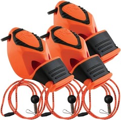 EPIK CMG Whistles with Breakaway Lanyard 3 Pack 115DB Water Clear Orange