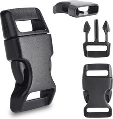 30 Pack 5/8 Inch Curved Paracord Bracelet Clip, Plastic Side Release Buckles for