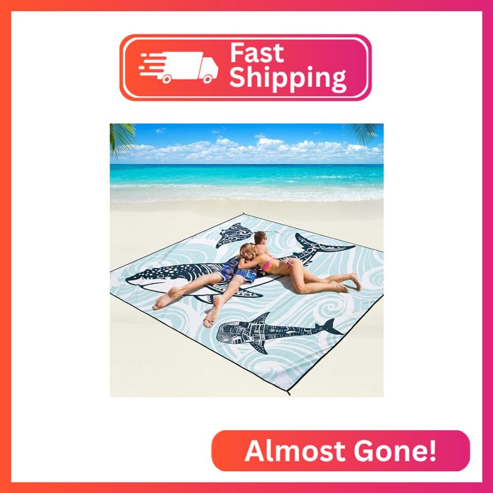 WIWIGO Beach Blanket Mat Waterproof Sandproof for 2-8 Adults Quick Drying