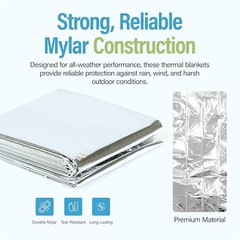 CB-684Emergency Foil Mylar Thermal Blanket, 84″ Length x 52″ Width 1