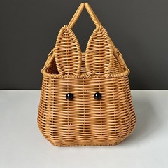 Portable Imitation Rattan Basket Accessory for Picnics and Special Gifts