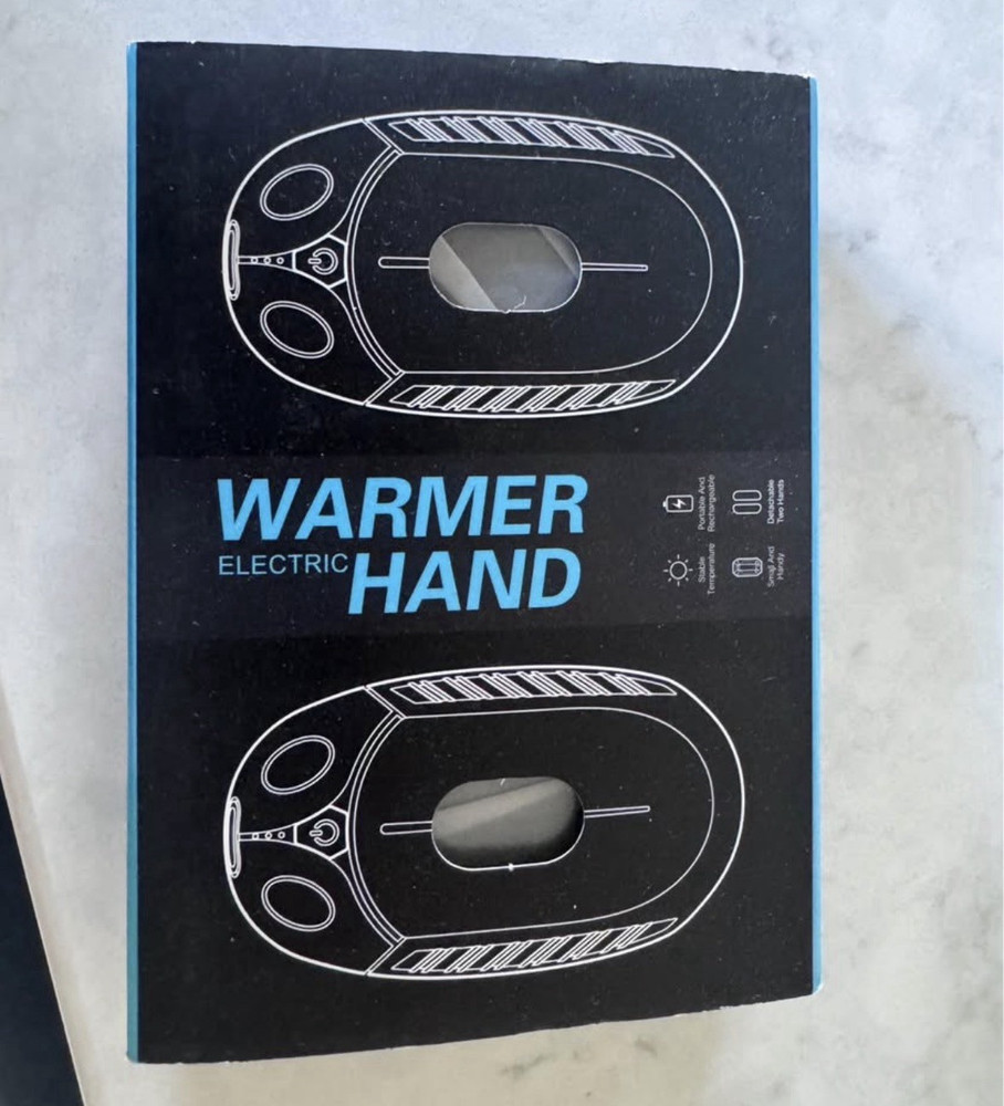 AO-218 Rechargeable Electric Hand Warmers 2-Pack Black/Blue 46°C 6-8h