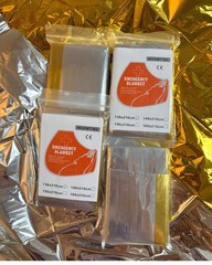 Emergency Thermal Blanket, Gold/Silver, 4 Pack